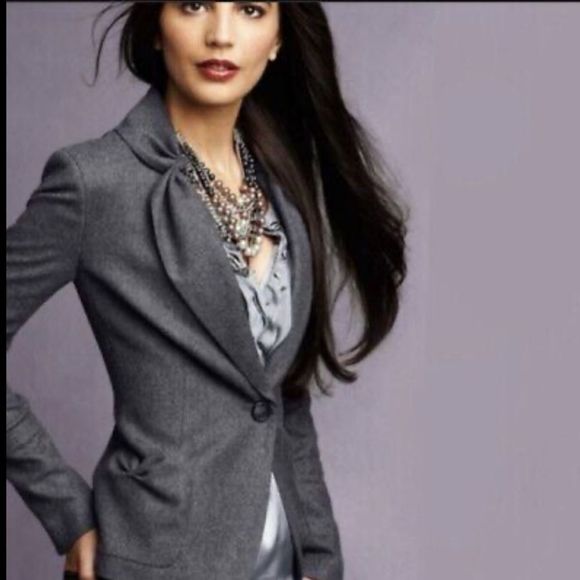 Talbots Jackets & Blazers - Talbots nwot size 16w gray wool pinch pleat blazer